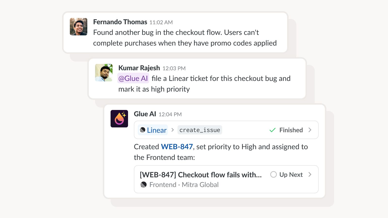 Team members create a new Linear issue directly from a Glue chat using @Glue AI after discussing a feature request for dark mode.​​​​‌﻿‍﻿​‍​‍‌‍﻿﻿‌﻿​‍‌‍‍‌‌‍‌﻿‌‍‍‌‌‍﻿‍​‍​‍​﻿‍‍​‍​‍‌﻿​﻿‌‍​‌‌‍﻿‍‌‍‍‌‌﻿‌​‌﻿‍‌​‍﻿‍‌‍‍‌‌‍﻿﻿​‍​‍​‍﻿​​‍​‍‌‍‍​‌﻿​‍‌‍‌‌‌‍‌‍​‍​‍​﻿‍‍​‍​‍‌‍‍​‌﻿‌​‌﻿‌​‌﻿​​‌﻿​﻿​﻿‍‍​‍﻿﻿​‍﻿﻿‌‍‌﻿‌‍﻿​‌﻿‌‌‌‍‌‌​‍﻿‍‌‍​‌‌‍‍‌​‍﻿﻿‌﻿​﻿‌﻿‌​‌﻿‌‌‌‍‌​‌‍‍‌‌‍﻿﻿​‍﻿﻿‌‍‍‌‌‍﻿‍‌﻿‌​‌‍‌‌‌‍﻿‍‌﻿‌​​‍﻿﻿‌‍‌‌‌‍‌​‌‍‍‌‌﻿‌​​‍﻿﻿‌‍﻿‌‌‍﻿﻿‌‍‌​‌‍‌‌​﻿﻿‌‌﻿​​‌﻿​‍‌‍‌‌‌﻿​﻿‌‍‌‌‌‍﻿‍‌﻿‌​‌‍​‌‌﻿‌​‌‍‍‌‌‍﻿﻿‌‍﻿‍​﻿‍﻿‌‍‍‌‌‍‌​​﻿﻿‌​﻿​‌‌‍‌​‌‍​‍‌‍​‍‌‍‌‌​﻿​‌​﻿​​‌‍‌‌​‍﻿‌‌‍​‌​﻿​​‌‍‌​​﻿‍​​‍﻿‌​﻿‌​​﻿​‍​﻿​‍‌‍‌​​‍﻿‌‌‍​‍​﻿​‌‌‍​‌​﻿​‌​‍﻿‌‌‍‌‌​﻿‍​​﻿​‍​﻿​﻿‌‍​‍‌‍‌‌​﻿​‍‌‍​‍​﻿​‌​﻿‌​​﻿‌​​﻿‍‌​﻿‍﻿‌﻿‌​‌﻿‍‌‌﻿​​‌‍‌‌​﻿﻿‌‌‍​‍‌‍﻿​‌‍﻿﻿‌‍‌﻿‌‌​​‌‍﻿﻿‌﻿​﻿‌﻿‌​​﻿‍﻿‌﻿​​‌‍​‌‌﻿‌​‌‍‍​​﻿﻿‌‌‍​﻿‌‍﻿﻿‌‍﻿‍‌﻿‌​‌‍‌‌‌‍﻿‍‌﻿‌​​‍‌‌​﻿‌‌‌​​‍‌‌﻿﻿‌‍‍﻿‌‍‌‌‌﻿‍‌​‍‌‌​﻿​﻿‌​‌​​‍‌‌​﻿​﻿‌​‌​​‍‌‌​﻿​‍​﻿​‍​﻿‌​​﻿‌‌​﻿​​​﻿‍​​﻿​﻿​﻿‌‍​﻿‌‌‌‍‌​​﻿​‍​﻿‍​​﻿‌﻿‌‍‌​​‍‌‌​﻿​‍​﻿​‍​‍‌‌​﻿‌‌‌​‌​​‍﻿‍‌‍​‌‌‍﻿​‌﻿‌​​﻿﻿﻿‌‍​‍‌‍​‌‌﻿​﻿‌‍‌‌‌‌‌‌‌﻿​‍‌‍﻿​​﻿﻿‌‌‍‍​‌﻿‌​‌﻿‌​‌﻿​​‌﻿​﻿​‍‌‌​﻿​﻿‌​​‌​‍‌‌​﻿​‍‌​‌‍​‍‌‌​﻿​‍‌​‌‍‌‍‌﻿‌‍﻿​‌﻿‌‌‌‍‌‌​‍﻿‍‌‍​‌‌‍‍‌​‍‌‌​﻿​‍‌​‌‍‌﻿​﻿‌﻿‌​‌﻿‌‌‌‍‌​‌‍‍‌‌‍﻿﻿​‍‌‍‌‍‍‌‌‍‌​​﻿﻿‌​﻿​‌‌‍‌​‌‍​‍‌‍​‍‌‍‌‌​﻿​‌​﻿​​‌‍‌‌​‍﻿‌‌‍​‌​﻿​​‌‍‌​​﻿‍​​‍﻿‌​﻿‌​​﻿​‍​﻿​‍‌‍‌​​‍﻿‌‌‍​‍​﻿​‌‌‍​‌​﻿​‌​‍﻿‌‌‍‌‌​﻿‍​​﻿​‍​﻿​﻿‌‍​‍‌‍‌‌​﻿​‍‌‍​‍​﻿​‌​﻿‌​​﻿‌​​﻿‍‌​‍‌‍‌﻿‌​‌﻿‍‌‌﻿​​‌‍‌‌​﻿﻿‌‌‍​‍‌‍﻿​‌‍﻿﻿‌‍‌﻿‌‌​​‌‍﻿﻿‌﻿​﻿‌﻿‌​​‍‌‍‌﻿​​‌‍​‌‌﻿‌​‌‍‍​​﻿﻿‌‌‍​﻿‌‍﻿﻿‌‍﻿‍‌﻿‌​‌‍‌‌‌‍﻿‍‌﻿‌​​‍‌‌​﻿‌‌‌​​‍‌‌﻿﻿‌‍‍﻿‌‍‌‌‌﻿‍‌​‍‌‌​﻿​﻿‌​‌​​‍‌‌​﻿​﻿‌​‌​​‍‌‌​﻿​‍​﻿​‍​﻿‌​​﻿‌‌​﻿​​​﻿‍​​﻿​﻿​﻿‌‍​﻿‌‌‌‍‌​​﻿​‍​﻿‍​​﻿‌﻿‌‍‌​​‍‌‌​﻿​‍​﻿​‍​‍‌‌​﻿‌‌‌​‌​​‍﻿‍‌‍​‌‌‍﻿​‌﻿‌​​‍‌‍‌﻿​​‌‍‌‌‌﻿​‍‌﻿​﻿‌﻿​​‌‍‌‌‌‍​﻿‌﻿‌​‌‍‍‌‌﻿‌‍‌‍‌‌​﻿﻿‌‌﻿​​‌﻿‌‌‌‍​‍‌‍﻿​‌‍‍‌‌﻿​﻿‌‍‍​‌‍‌‌‌‍‌​​‍​‍‌﻿﻿‌