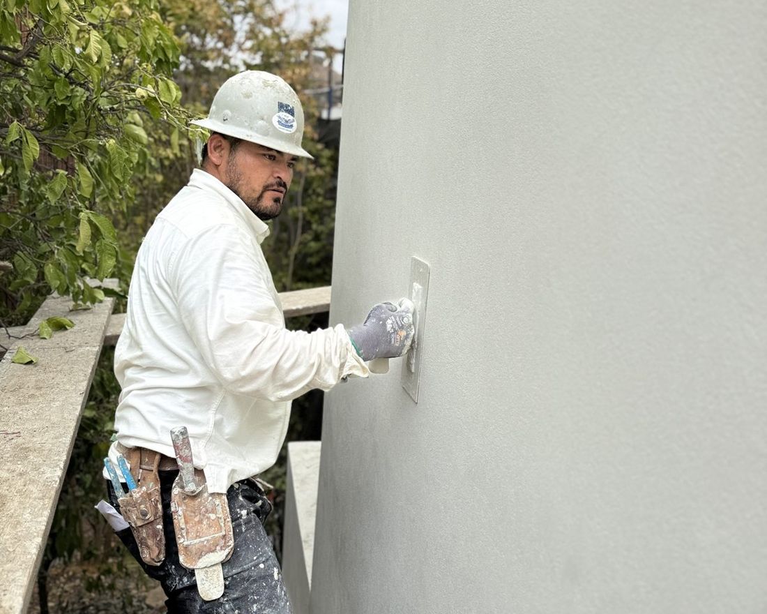 Smooth finish coat, hand troweled — Duarte's Plastering project near Santa Ana, CA