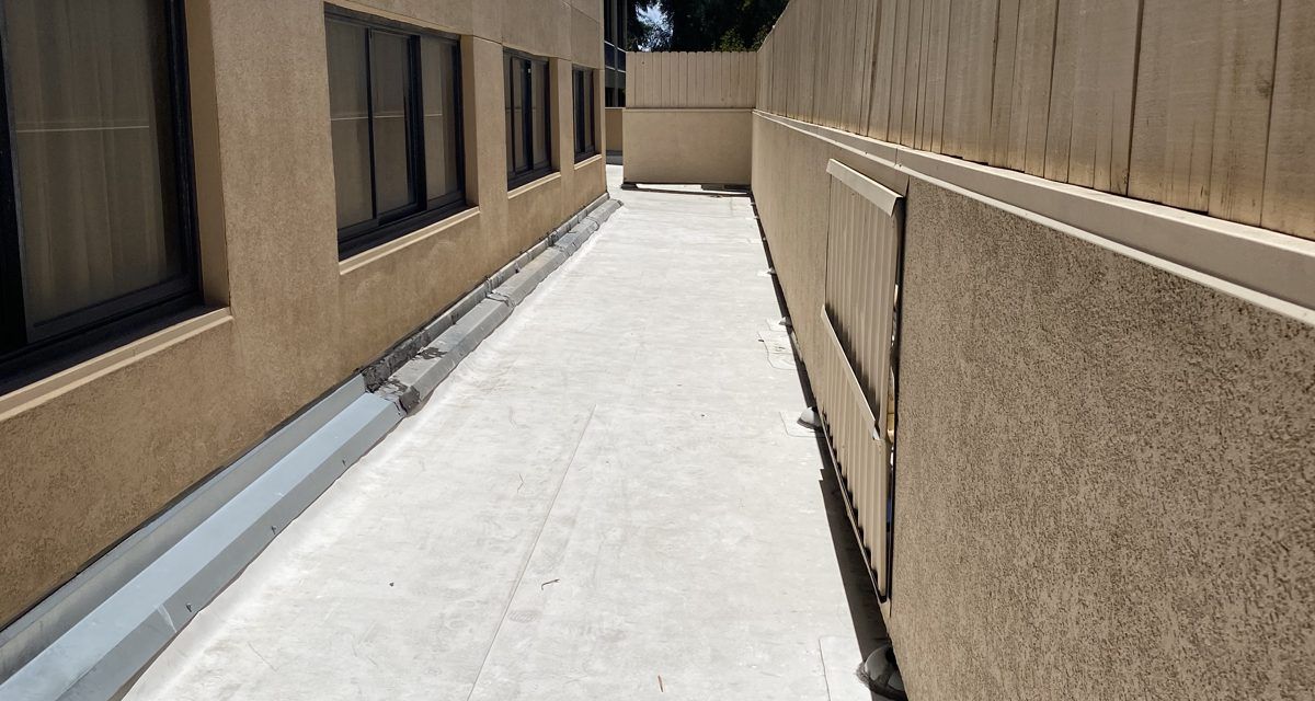Commercial side elevation, fresh finish coat