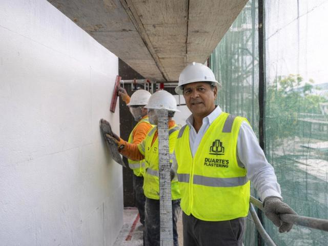 Marriott San Diego, wall finishing in progress