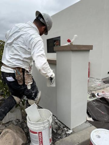 Chimney cap finish work — Duarte's Plastering project near Anaheim, CA