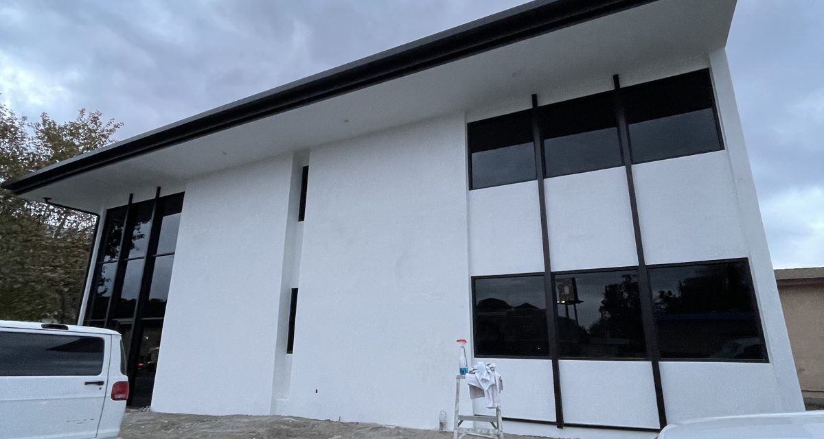 Commercial exterior re-coat, final touch-ups