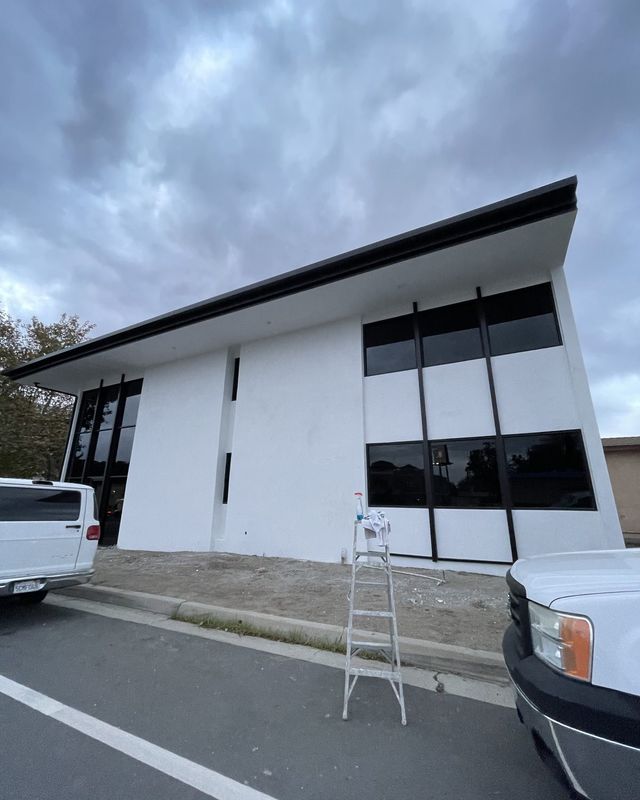 Commercial exterior re-coat, final touch-ups
