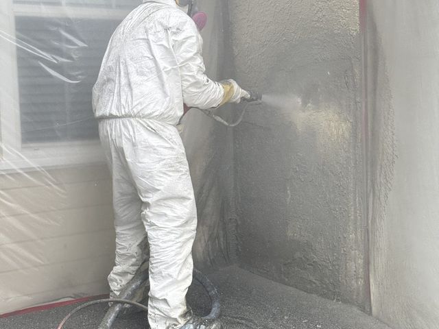 Texture application, spray and trowel — Duarte's Plastering project near Long Beach, CA