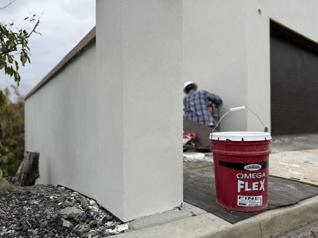 Acrylic re-coat on a garden wall — Duarte's Plastering project near Long Beach, CA