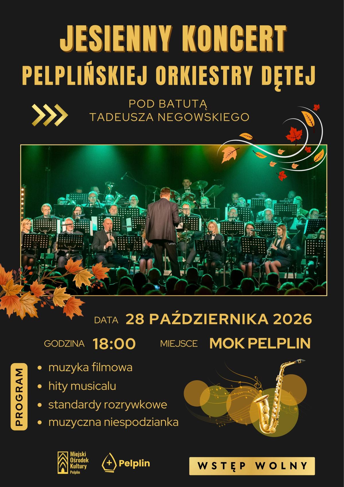 Jesienny koncert Pelplińskiej Orkiestry Dętej w Pelplinie