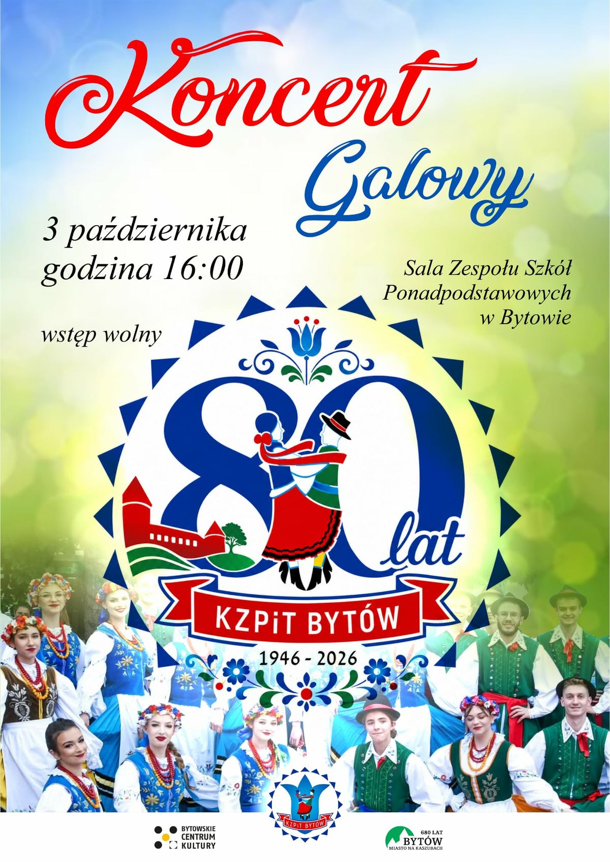 80 lecie Kaszubskiego Zespołu Pieśni i Tańca „Bytów”. Jubileuszowy koncert w Bytowie.