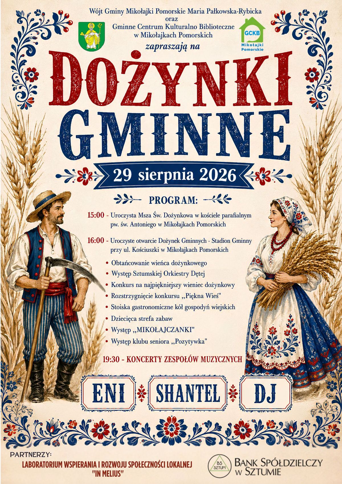 Dożynki gminne w Mikołajkach Pomorskich 2026