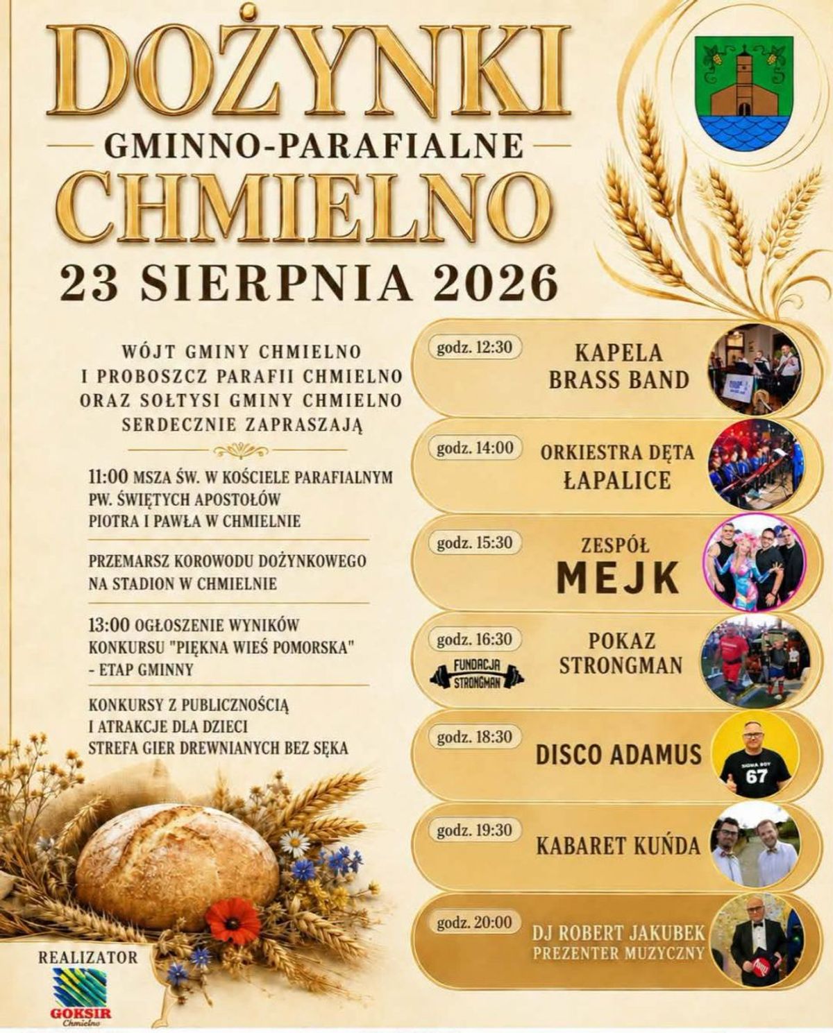 Dożynki Gminno-Parafialne w Chmielnie 2026