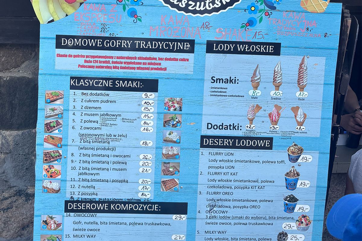 Ceny deserów na Kaszubach - Ostrzyce, lato 2026