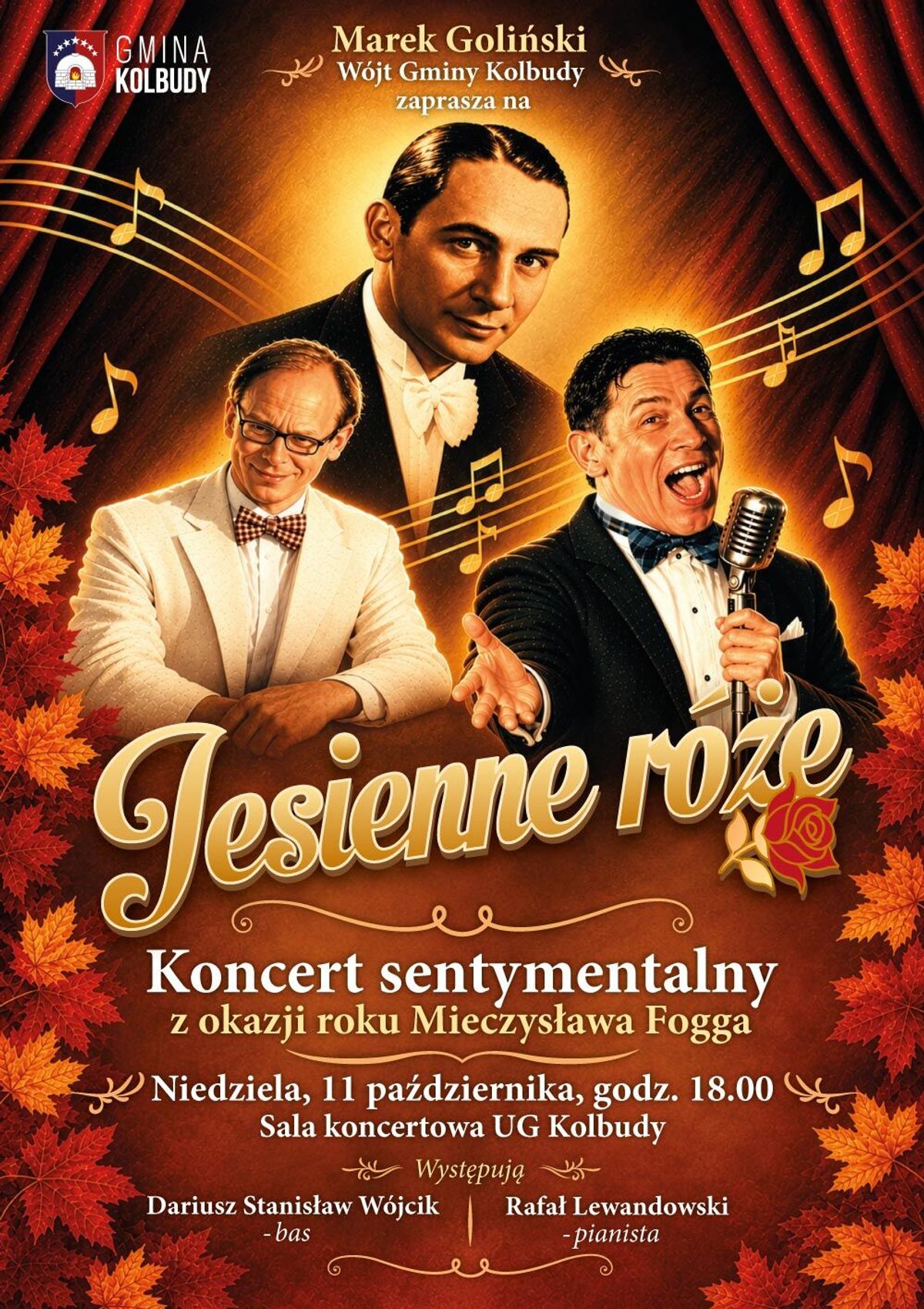 Jesienne róże. Koncert przebojów Mieczysława Fogga w Kolbudach.