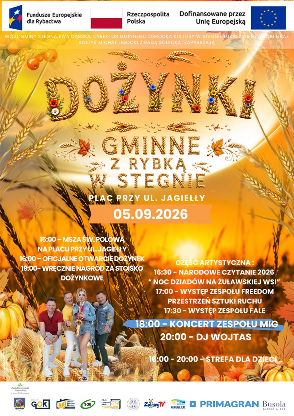 Dożynki z Rybką w Stegnie - impreza dożynkowa 2026