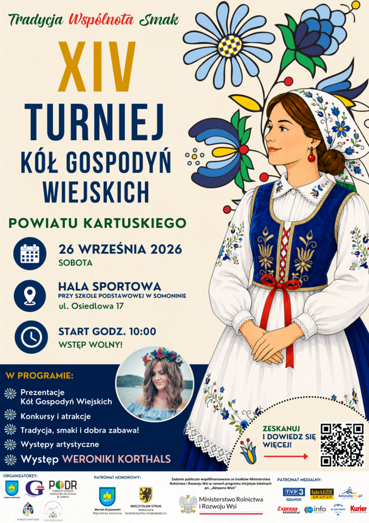 Turniej Kół Gospodyń Wiejskich w Somoninie - Występ Weroniki Korthals