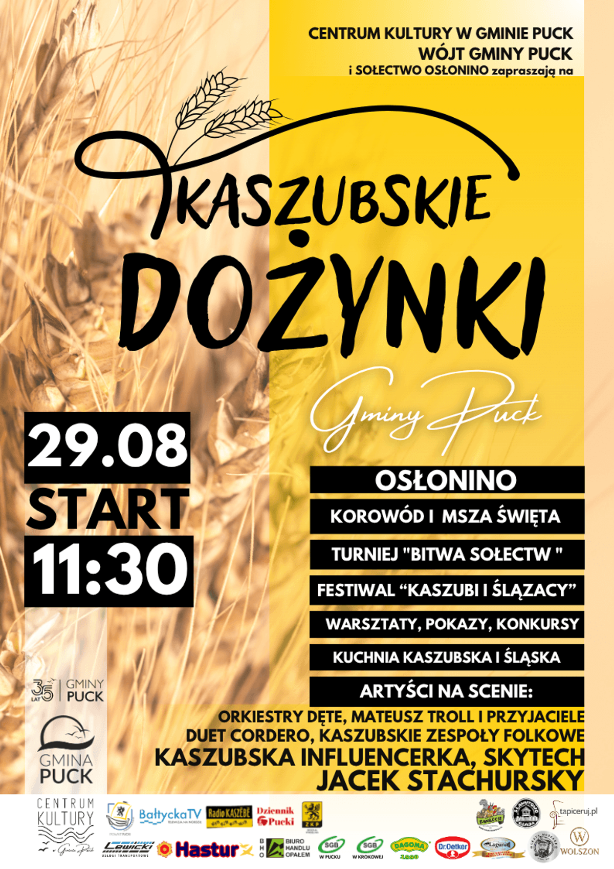 Kaszubskie Dożynki Gminy Puck w Osłoninie 2026