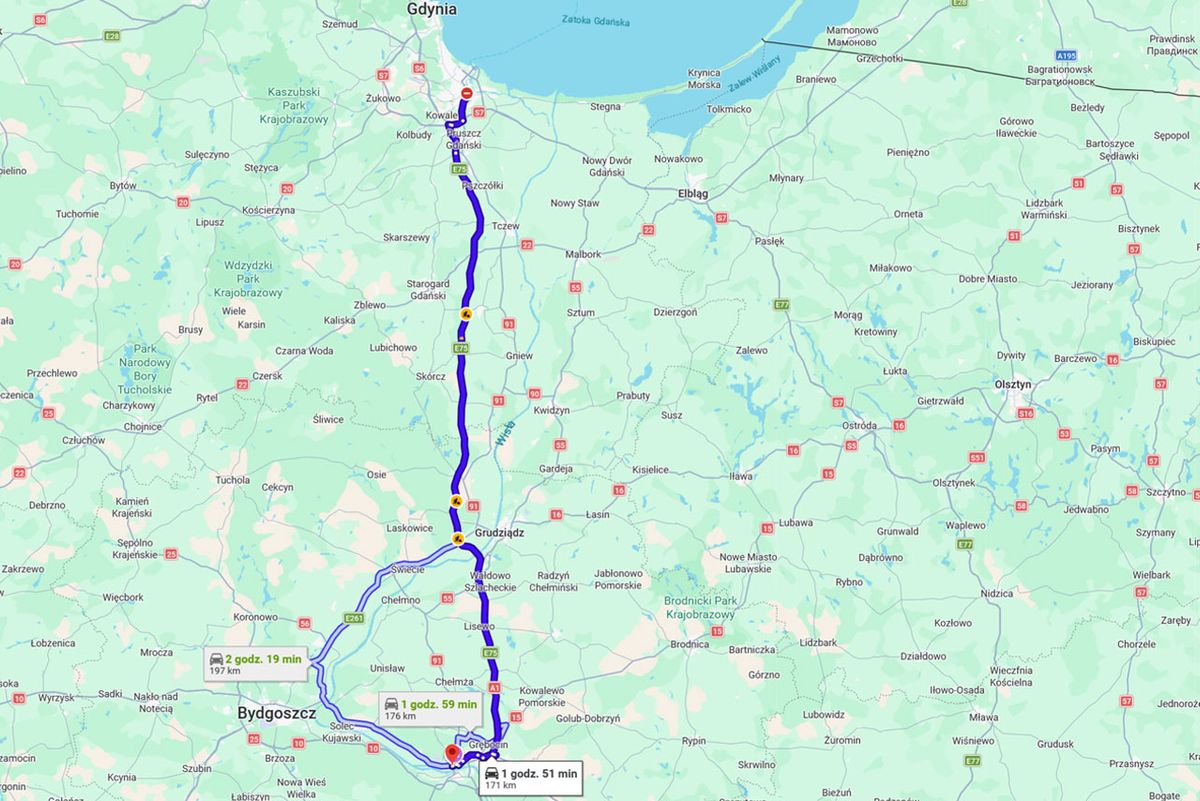 Jak dojechać na Kaszuby z Torunia?