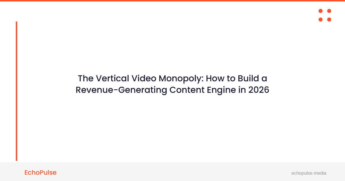 The Vertical Video Monopoly: How to Build a Revenue-Generating Content Engine in 2026