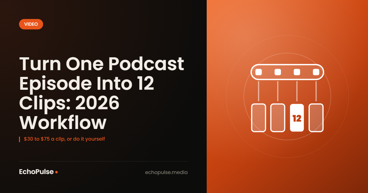 Turn One Podcast Episode Into 12 Clips: 2026 Workflow