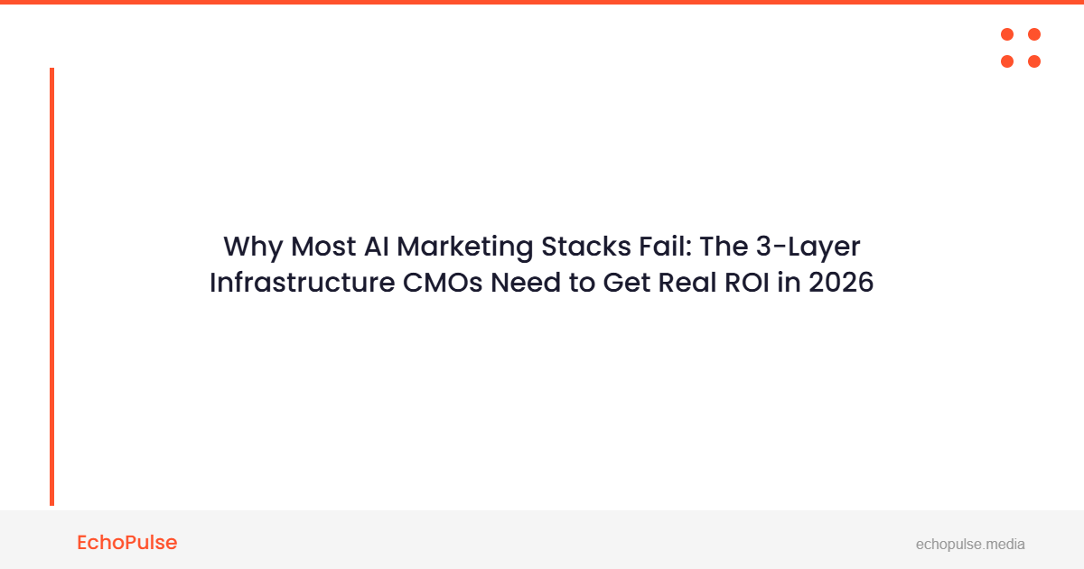Why Most AI Marketing Stacks Fail: The 3-Layer Infrastructure CMOs Need to Get Real ROI in 2026