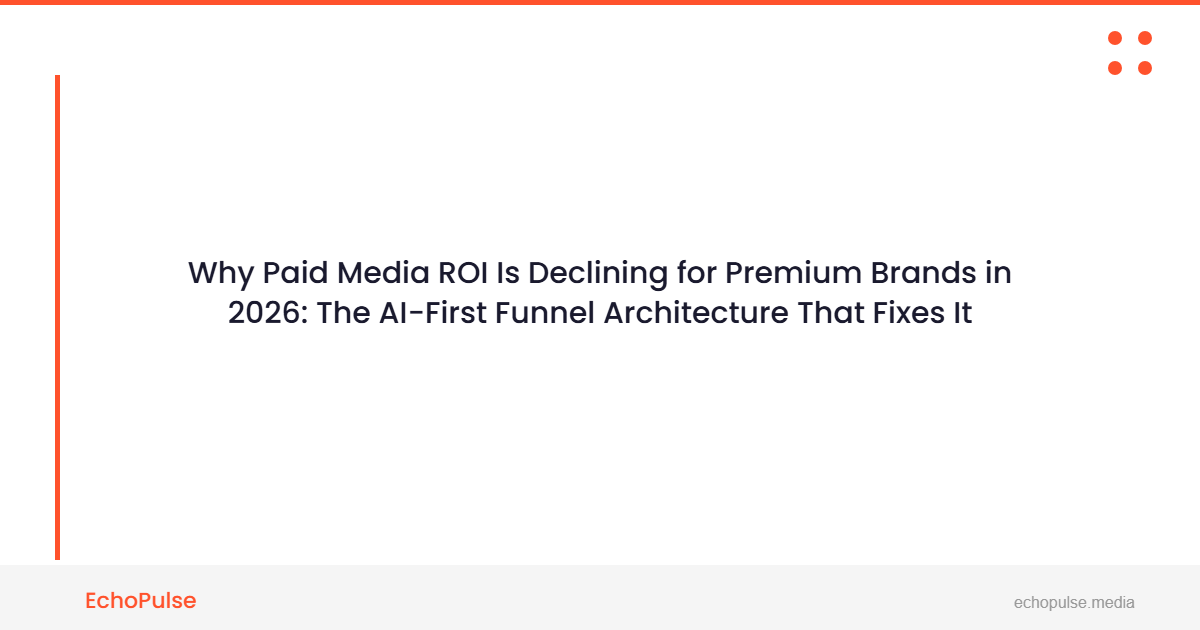 Why Paid Media ROI Is Declining for Premium Brands in 2026: The AI-First Funnel Architecture That Fixes It