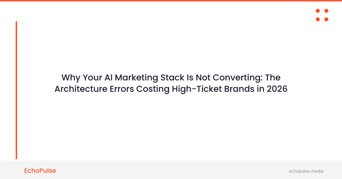 Why Your AI Marketing Stack Is Not Converting: The Architecture Errors Costing High-Ticket Brands in 2026