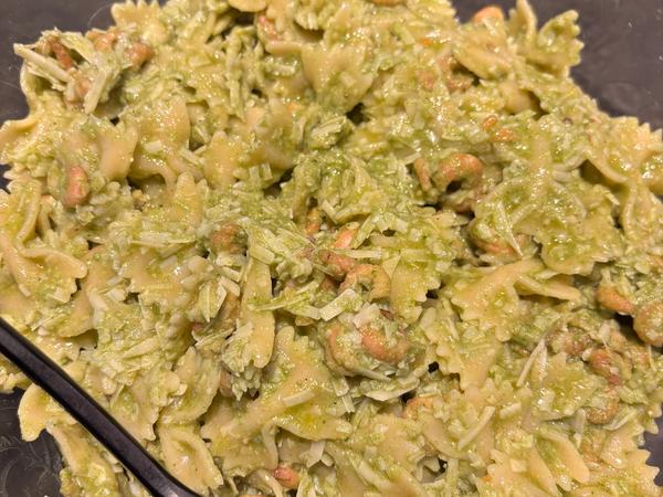 Farfales aux crevettes et parmesan