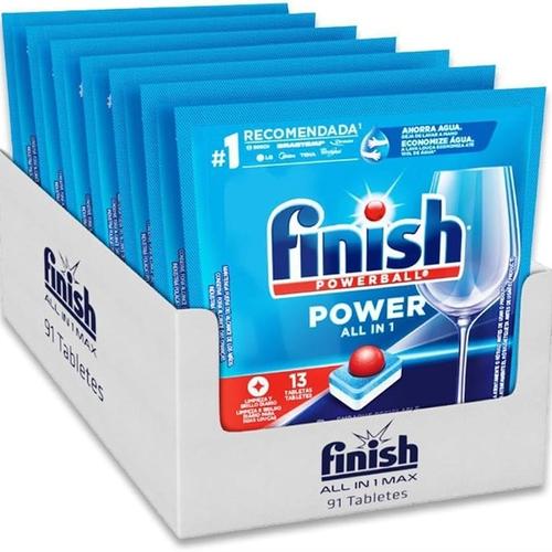 Detergente para Lava Louças em tabletes Finish Embalagem Econômica com 91 tabletes Powerball