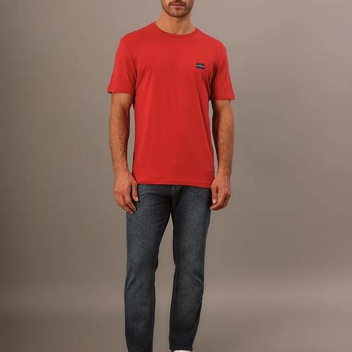 Camiseta Mc Ckj Masc Logo Ckj Retangulo Vermelho Pp