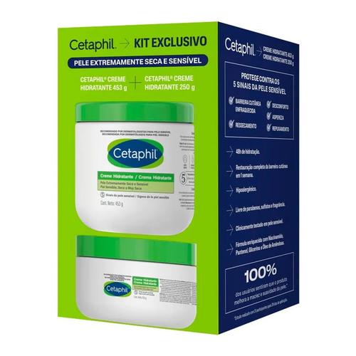 Kit Creme Hidratante Cetaphil Pele Extremamente Seca e Sensível 453g + Creme Hidratante Cetaphil Pele Extremamente Seca e Sensível 250g
