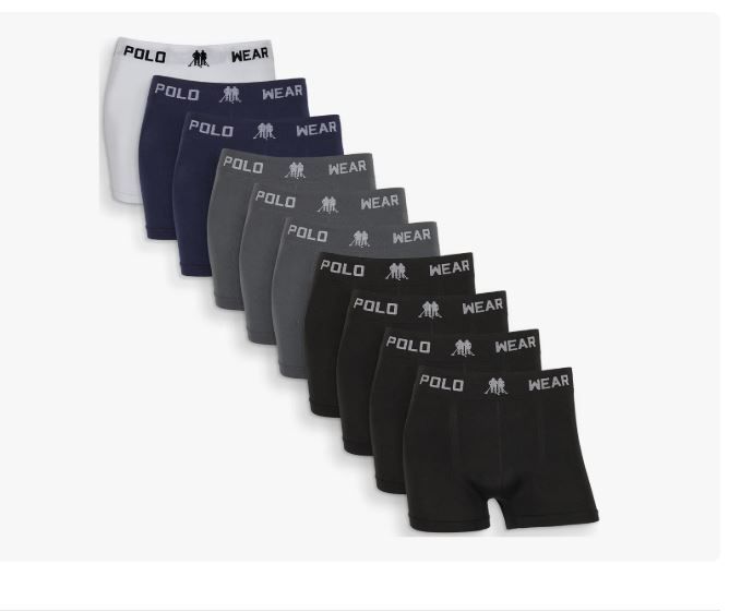 Kit 10 Cuecas Boxer Polo Wear Masculina Sem Costura