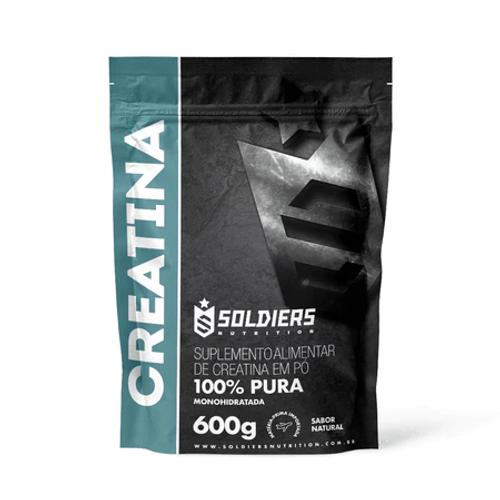 Creatina Monohidratada 600g 100% Pura Importada Soldiers Nutrition Suplemento Performance Muscular Força