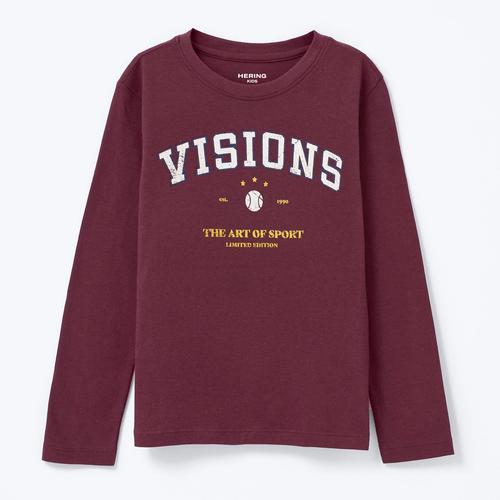 camiseta infantil menino manga longa com estampa hering kids - vinho