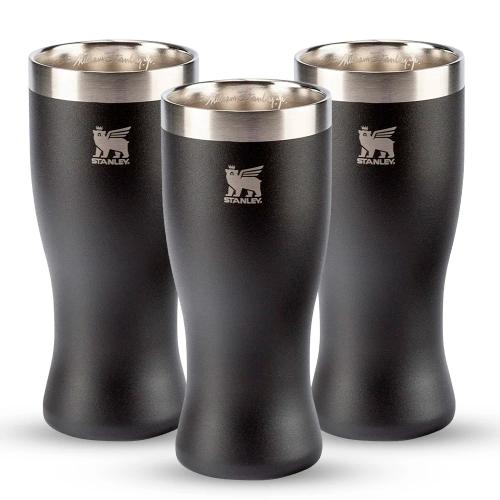 Kit 3 Copos Happy Hour Pilsner Glass Foundry Black | 444ml