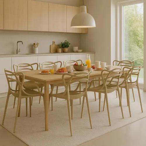 Kit 8 Cadeiras de Jantar Allegra Nude La Mobilia