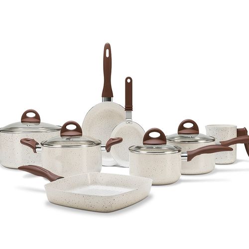 Jogo de Panelas Vanilla Ceramic Life Brinox Smart Plus 8 peças