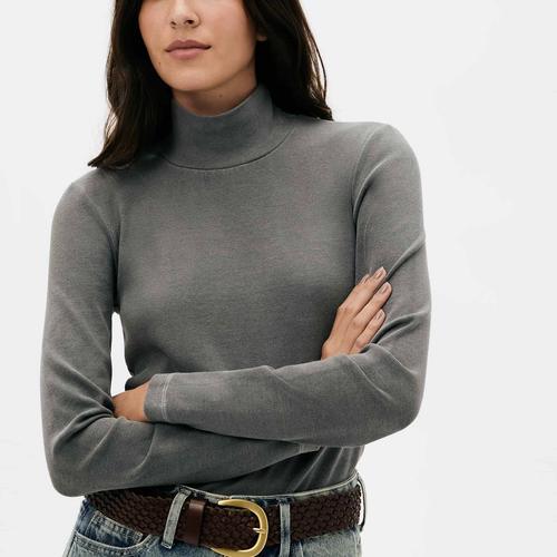 blusa feminina gola alta em ribana - preto