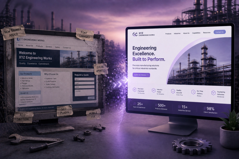 Manufacturing Website Redesign: When Patchwork Stops Working