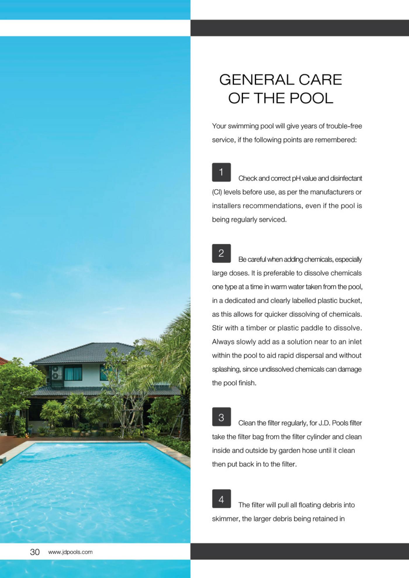 J.D.Pools – Swimming Pool Manual — 30/52