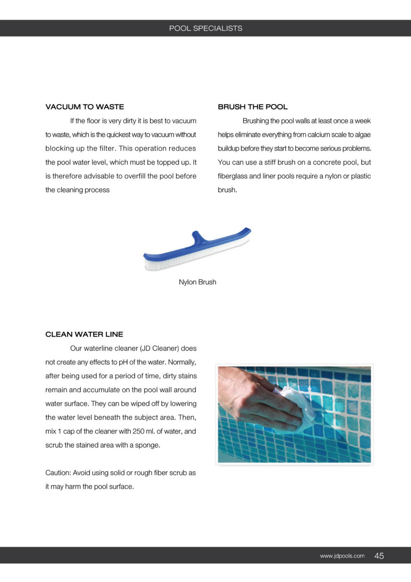 J.D.Pools – Swimming Pool Manual — 45/52