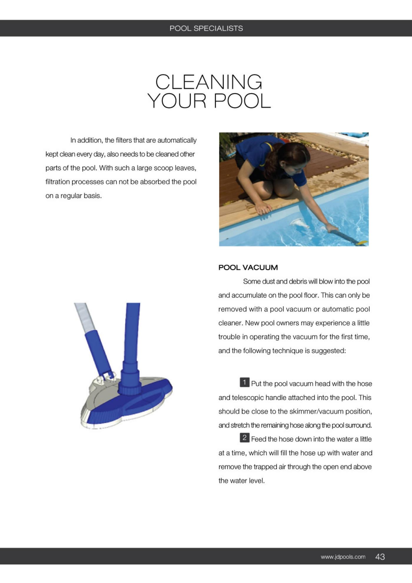 J.D.Pools – Swimming Pool Manual — 43/52