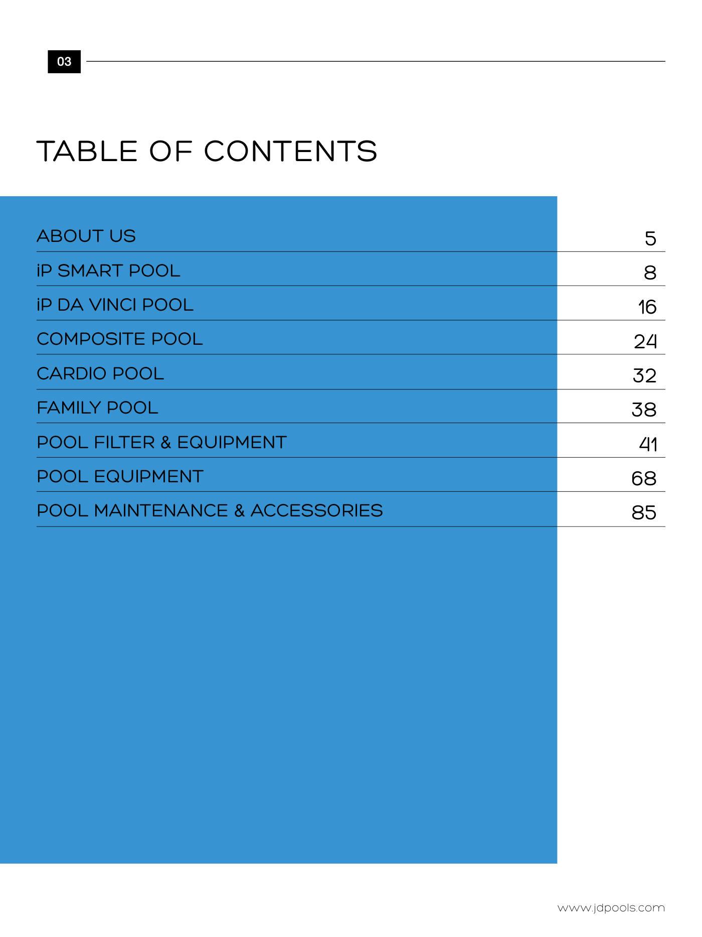 J.D.Pools – Product Directory — 3/96