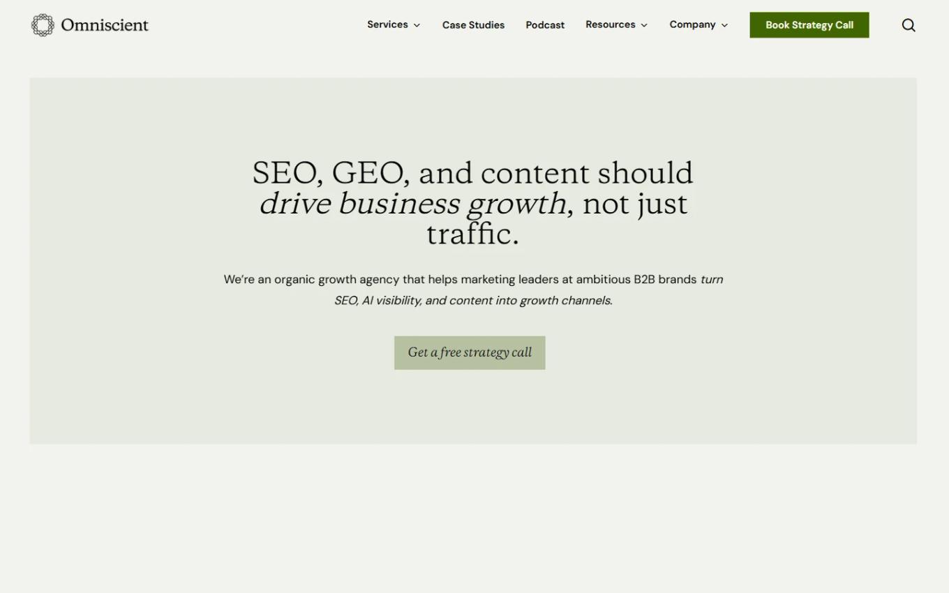 Omniscient Digital homepage