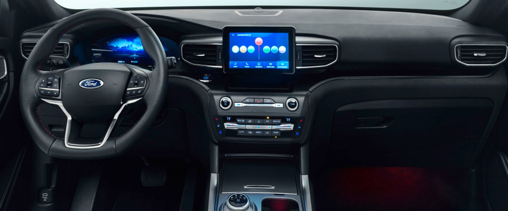 Bilen kommer stor touchskjerm og et heldigitalt instrumentpanel Nye Ford Explorer kommer med en 10,1 tommers sentralt plassert touchskjerm og et heldigitalt instrumentpanel