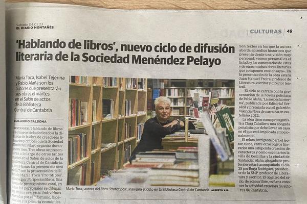 Presentación de ‘La sospecha eterna’ el próximo 28 de febrero en la Biblioteca Central de Cantabria