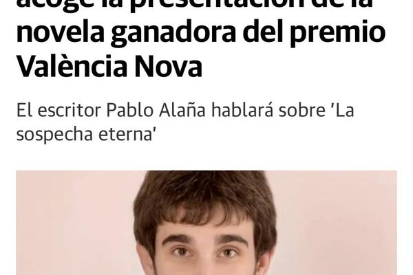 «La Puerta de Tannhäuser acoge la presentación de la novela ganadora del Premio València Nova» (Diario Hoy)