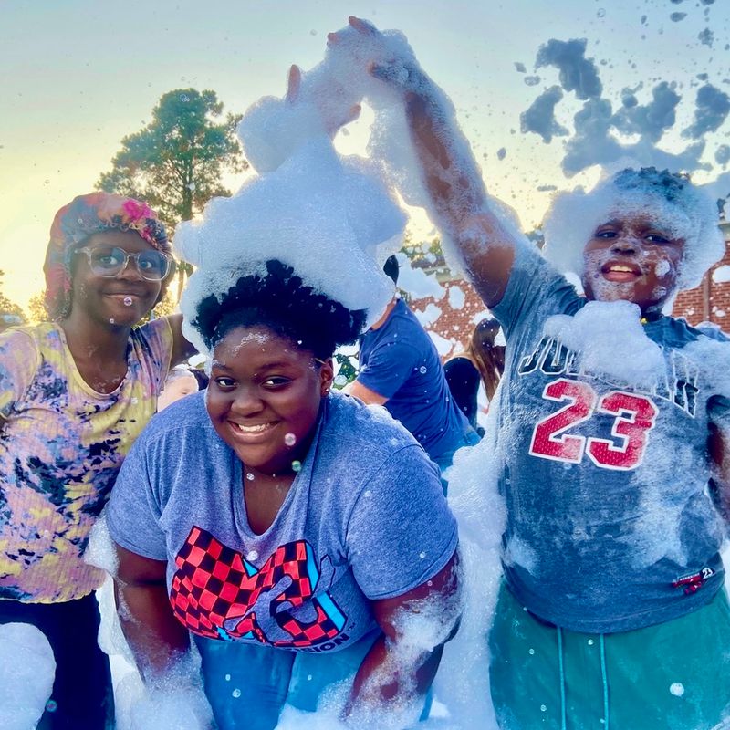 Teen birthday foam party