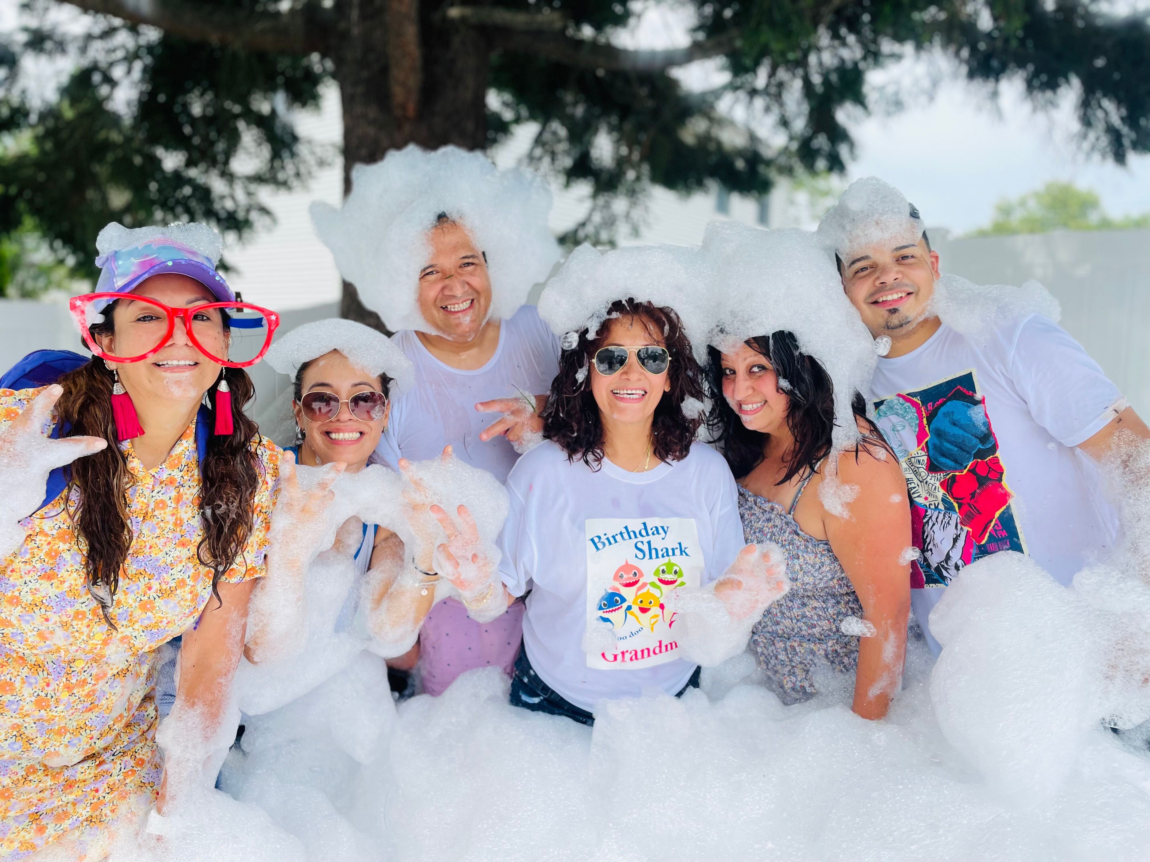Giant corporate foam party
