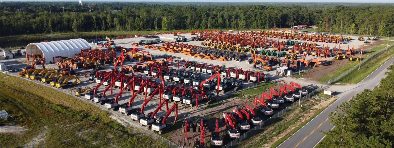 Aerial view of a JBH Equipment Processing Center.