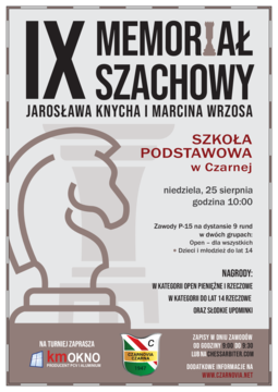 Zapraszamy na IX Memoriał Szachowy J. Knycha i M. Wrzosa