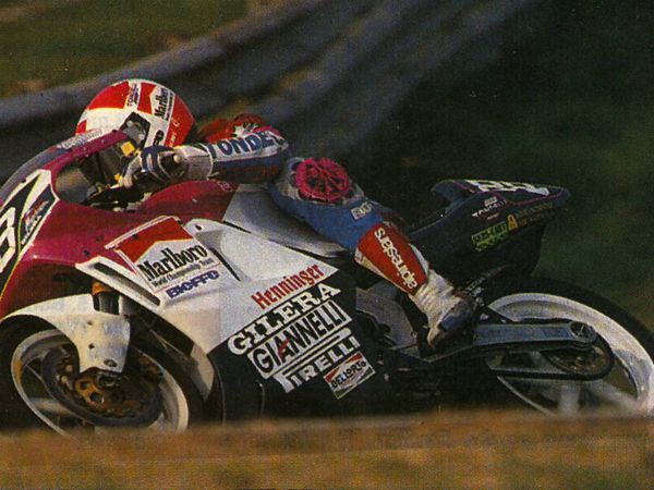Cristian Caliumi in pista, Trofeo Gilera 1991
