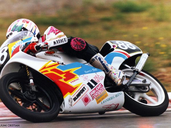 Cristian Caliumi in pista, Campionato Europeo 125cc 1993